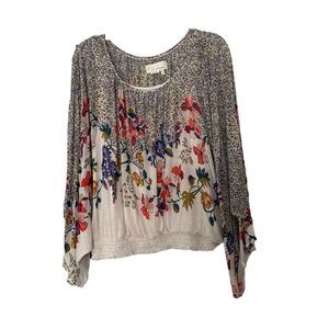 Anthropologie Floral Print Blouse Boho, Gypsy, Maximalist, Festival, Artsy